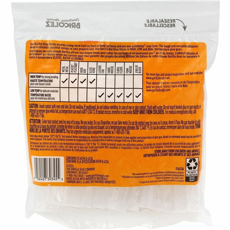 Gorilla Clear Hot Glue Sticks: 45-Pack for Strong Bonds - Sticks