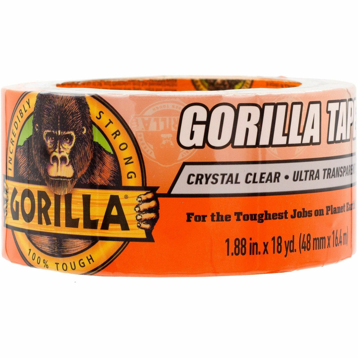 Gorilla Crystal Clear Tape - 18 yd Length x 1.88’’ Width - 1 Each - Duct