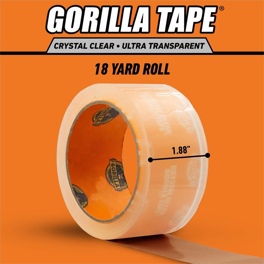 Gorilla Crystal Clear Tape - 18 yd Length x 1.88’’ Width - 1 Each - Duct