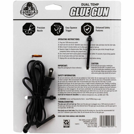 Gorilla Dual Temp Glue Gun - Orange Black - Guns & Accessories