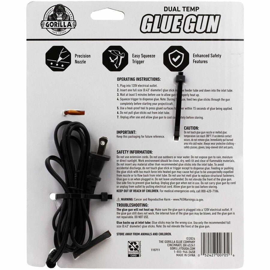 Gorilla Dual Temp Glue Gun - Orange Black - Guns & Accessories