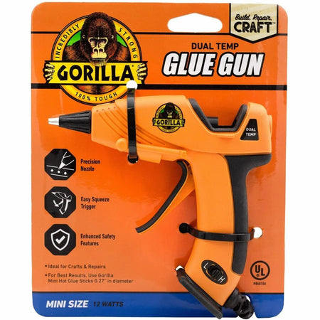 Gorilla Dual Temp Mini Hot Glue Gun - Orange Black - Guns & Accessories