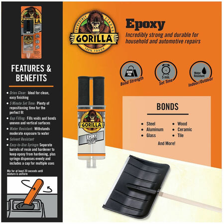 Gorilla Epoxy - 0.85 oz - Clear - 1 Each - Super Glue