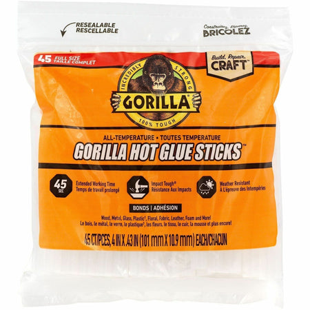 Gorilla Hot Glue Sticks - Clear - 45 / Pack