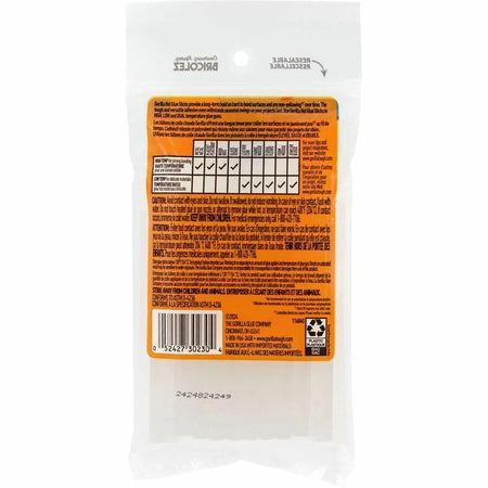 Gorilla Mini Hot Glue Sticks: Clear Adhesive - 30 Pack - Sticks