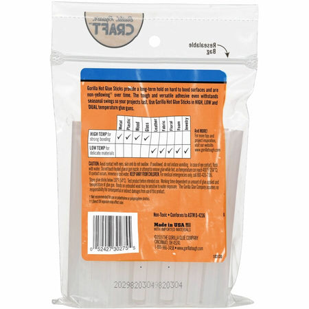 Gorilla Mini Hot Glue Sticks - Clear - 75 / Pack