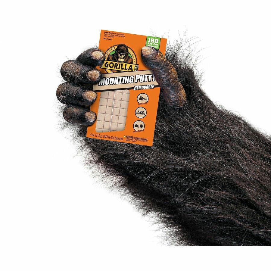 Gorilla Mounting Putty - Beige - For Indoor Outdoor Paper Wall Wood Tile Metal Glass - 168/Pack - 1 Each - Tape &