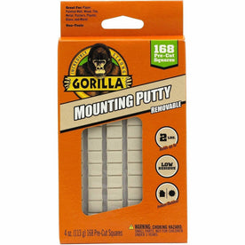 Gorilla Mounting Putty - Beige - For Indoor Outdoor Paper Wall Wood Tile Metal Glass - 168/Pack - 1 Each - Tape &