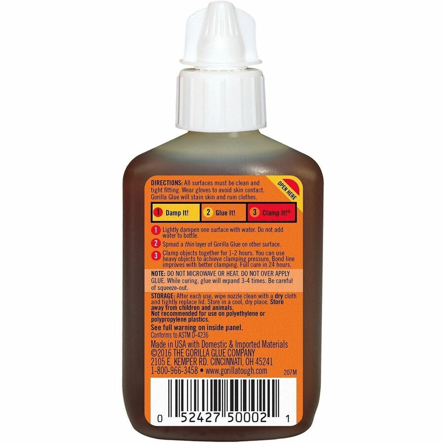 Gorilla Original Glue - 2 oz - Brown - 1 Each - All-Purpose