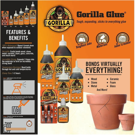 Gorilla Original Glue - 2 oz - Brown - 1 Each - All-Purpose