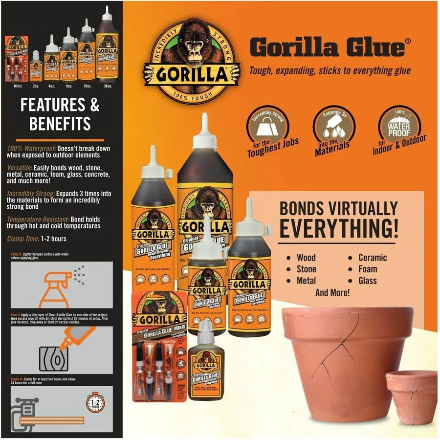 Gorilla Original Glue: 2 oz Brown Adhesive - All-Purpose Glue