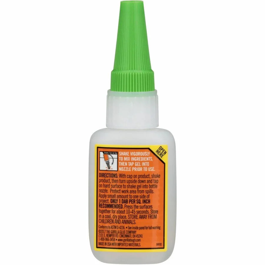 Gorilla Super Glue Gel: Clear 0.53 oz - Strong Adhesive Bond
