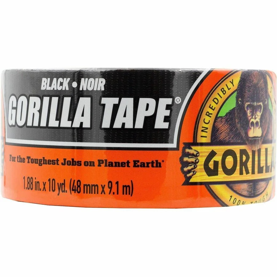 Gorilla Tape: 10 yd x 1.88’’ Black - Heavy-Duty Adhesive Tape - Duct