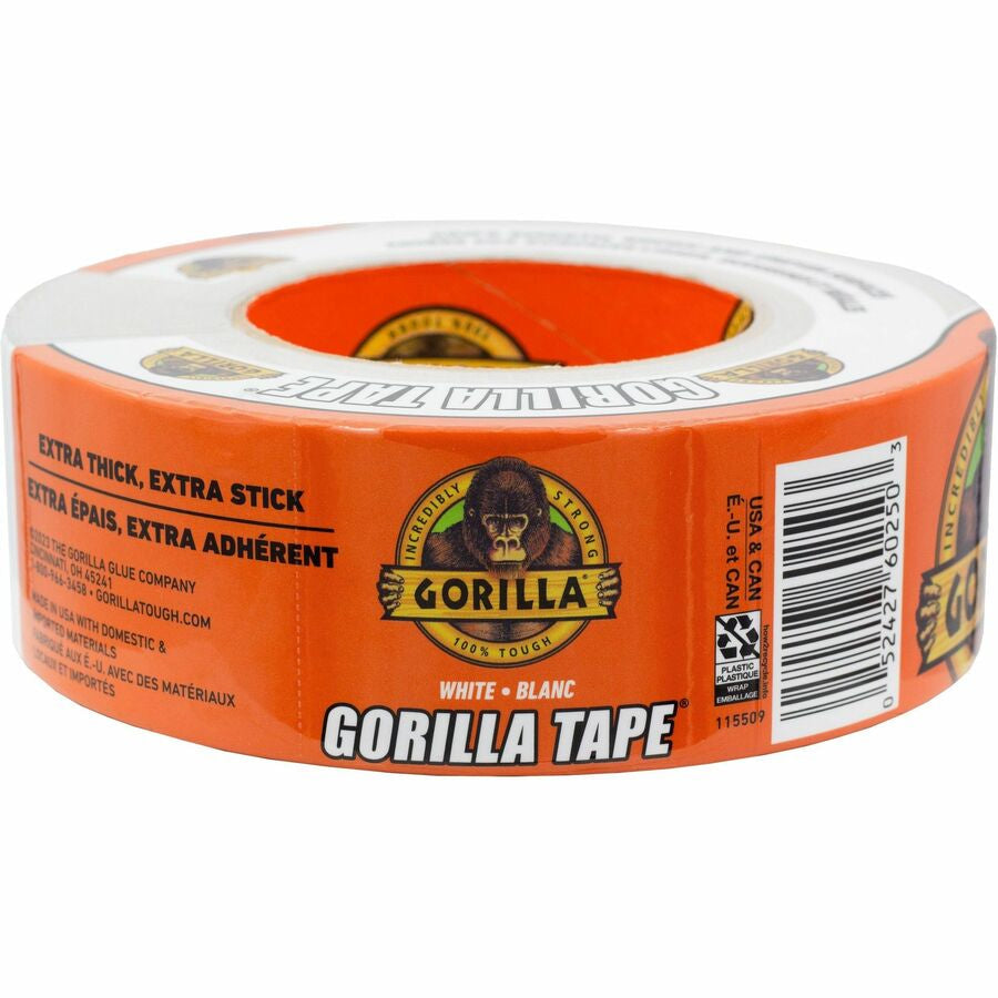 Gorilla Tape - 30 yd Length x 1.88’’ Width - White - 1 Each - Duct