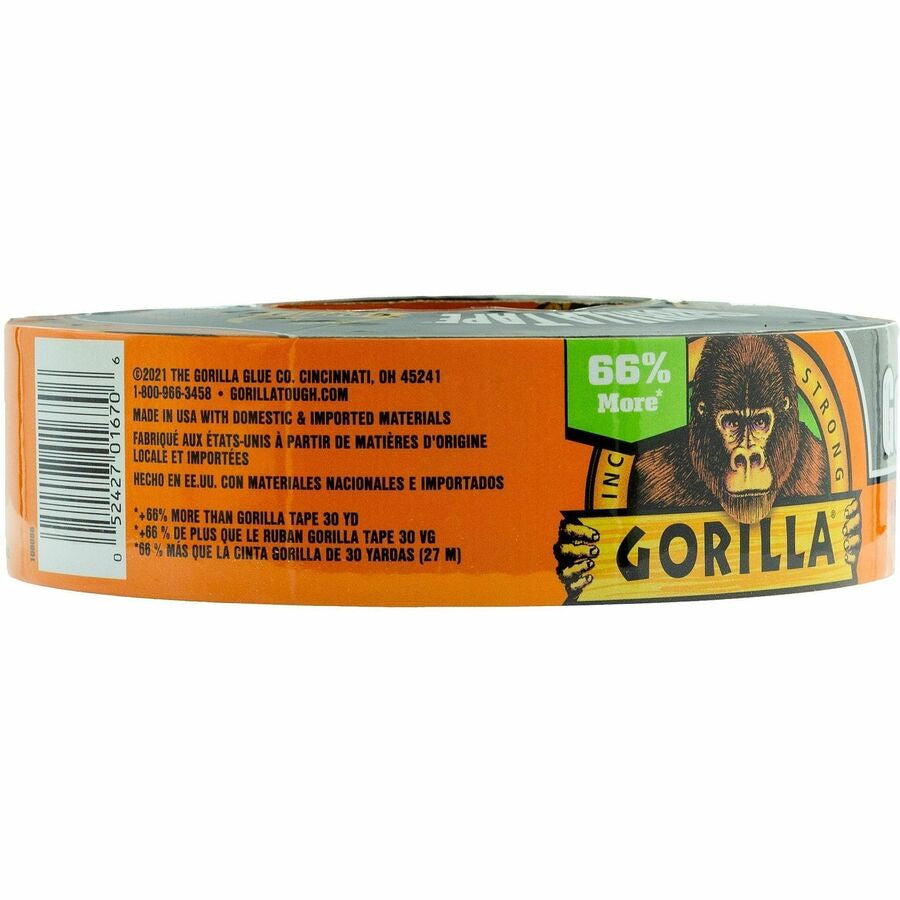 Gorilla Tape - 50 yd Length x 1.88’’ Width - Black - 1 Roll - Duct