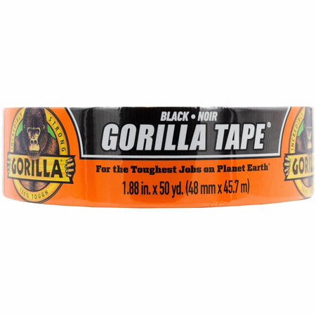 Gorilla Tape: 50 yd x 1.88’’ Black Roll - Heavy-Duty Adhesive - Duct Tape