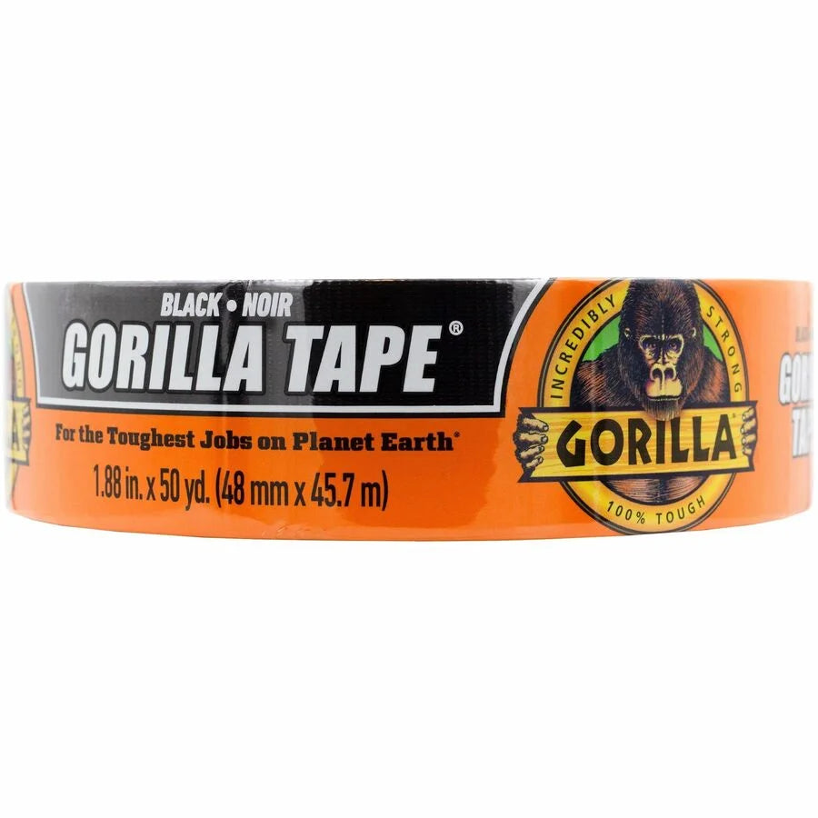 Gorilla Tape: 50 yd x 1.88’’ Black Roll - Heavy-Duty Adhesive - Duct Tape