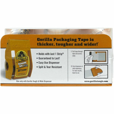 Gorilla Tough & Wide Shipping Tape: 30 yd x 2.83’’ - Clear - 2 Pack - Packing Tape Dispensers