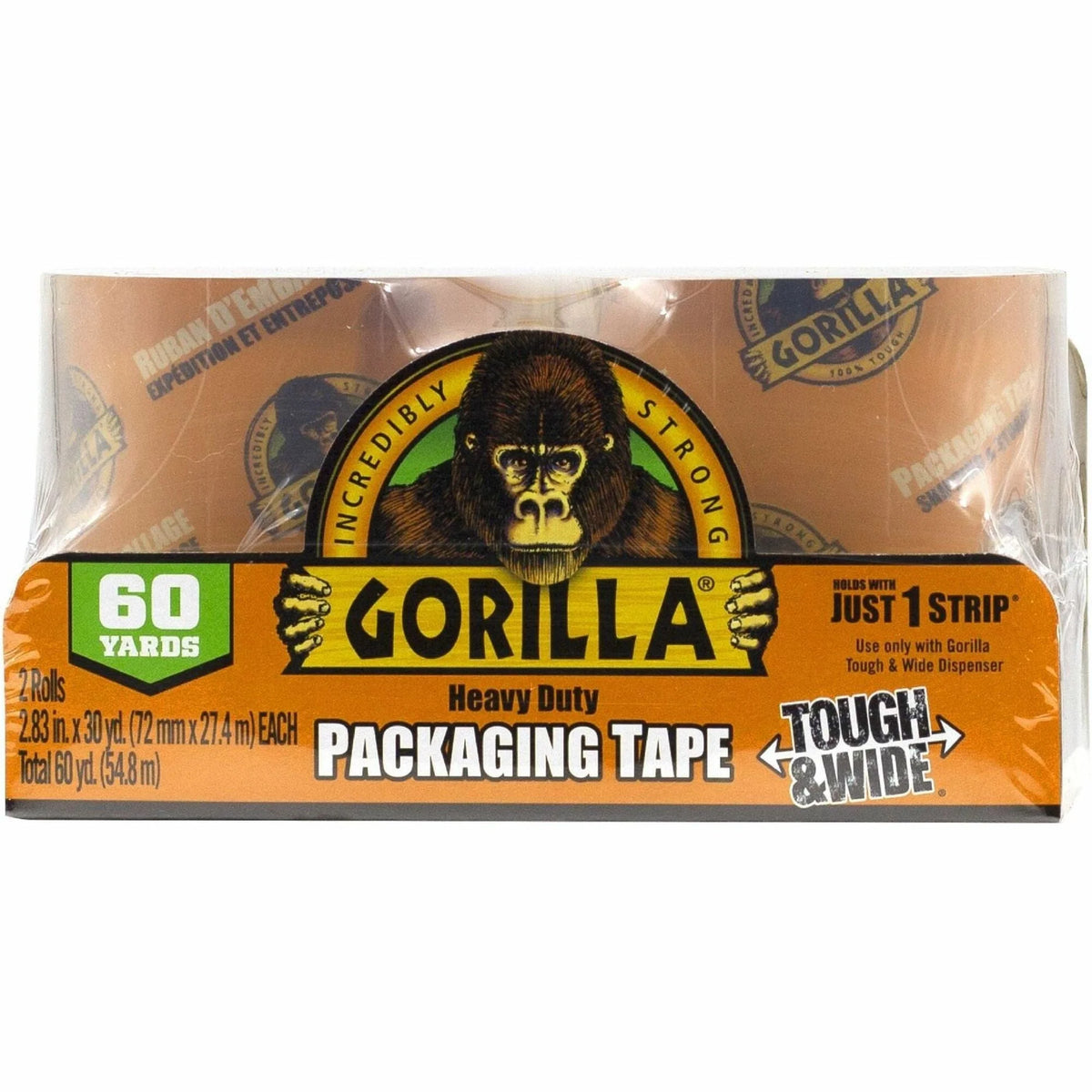 Gorilla Tough & Wide Shipping Tape: 30 yd x 2.83’’ - Clear - 2 Pack - Packing Tape Dispensers