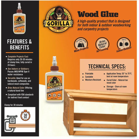 Gorilla Wood Glue - 4 oz - Off White - 1 Each - All-Purpose