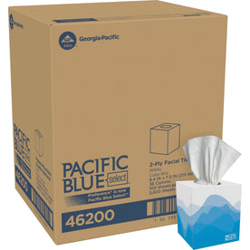 GP Pro Pacific Blue Select Facial Tissue: Cube Box 2 Ply White - 100/Box - 36/Carton - Tissues