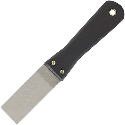 Great Neck Putty Knife: 1.25’’ Stiff Blade Plastic Handle - Durable Carbon Steel - Black - 288/Ctn - Utility Knives &