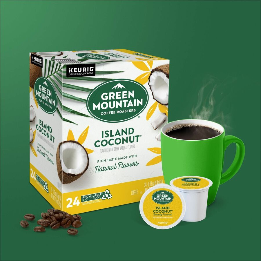 Green Mountain Coffee K-Cup Pod Island Coconut Keurig Single-Serve Pods Light Roast 24 Count