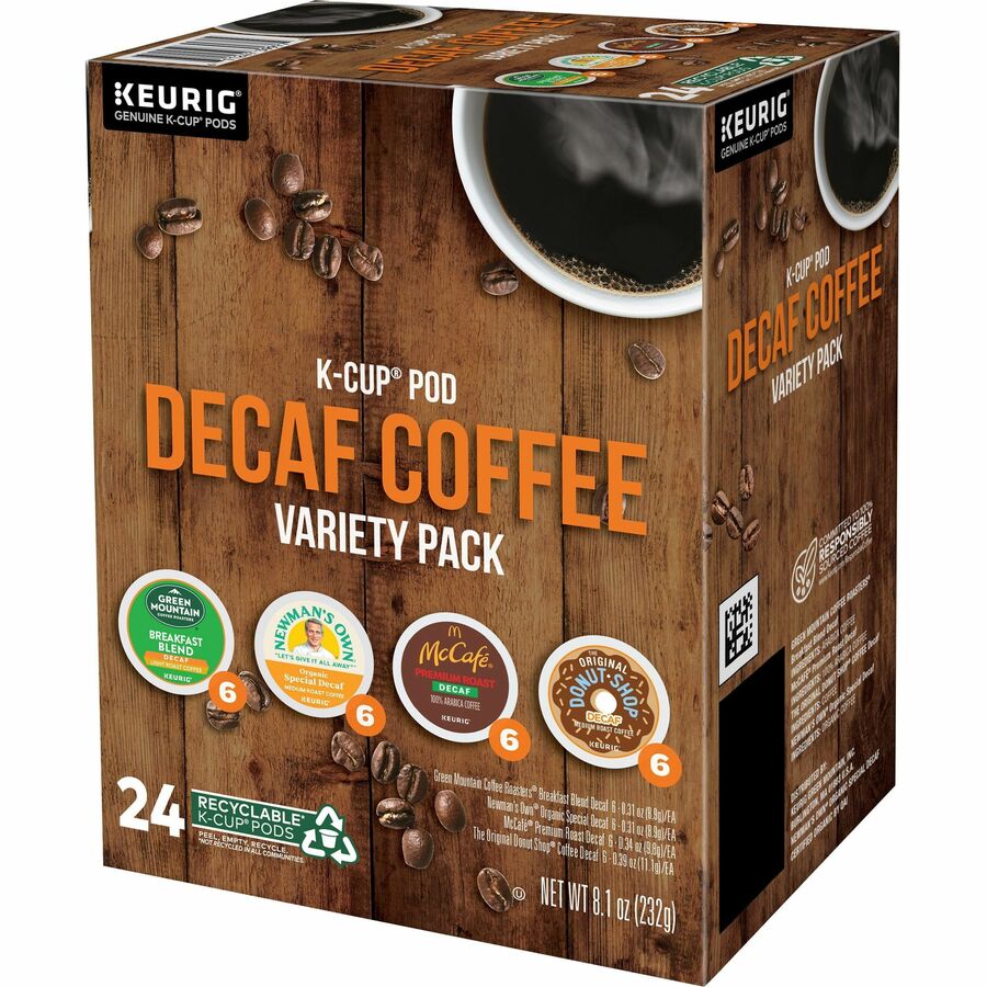 Green Mountain Coffee K-Cup Variety Sampler Decaf Pack - Compatible with Keurig Brewer - Light/Medium - Per Box