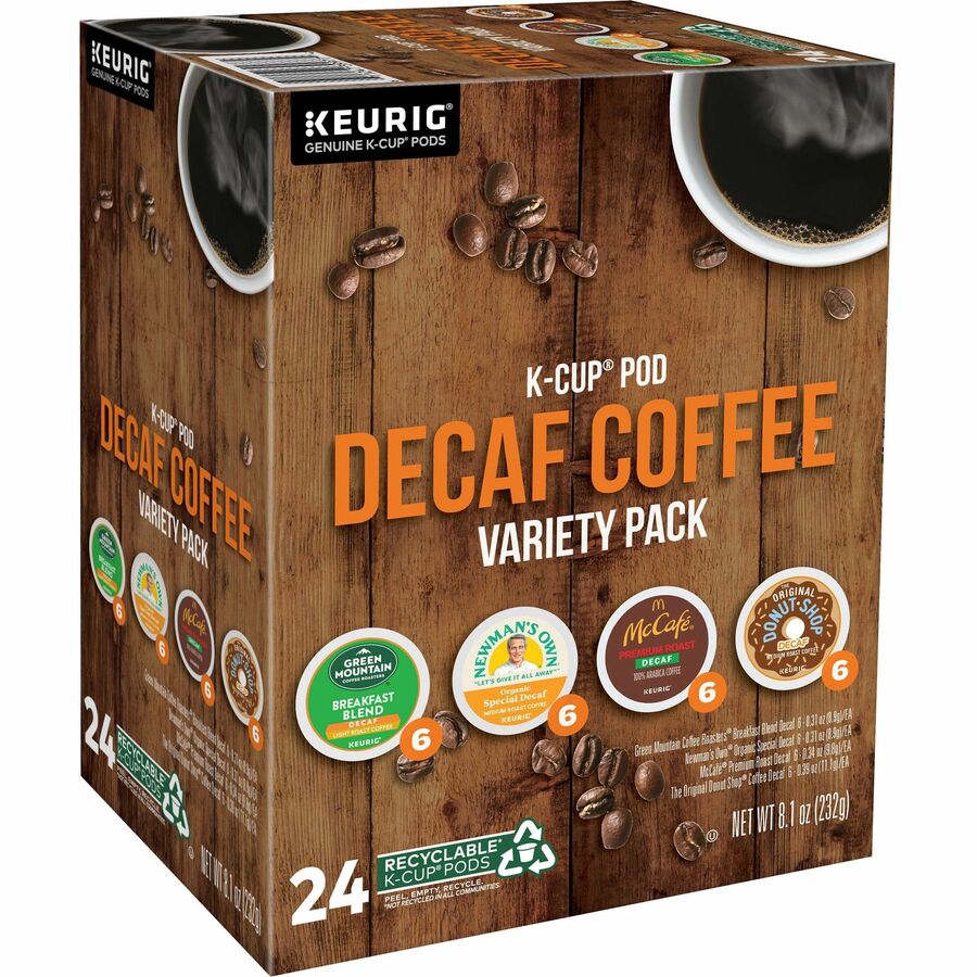 Green Mountain Coffee K-Cup Variety Sampler Decaf Pack - Compatible with Keurig Brewer - Light/Medium - Per Box