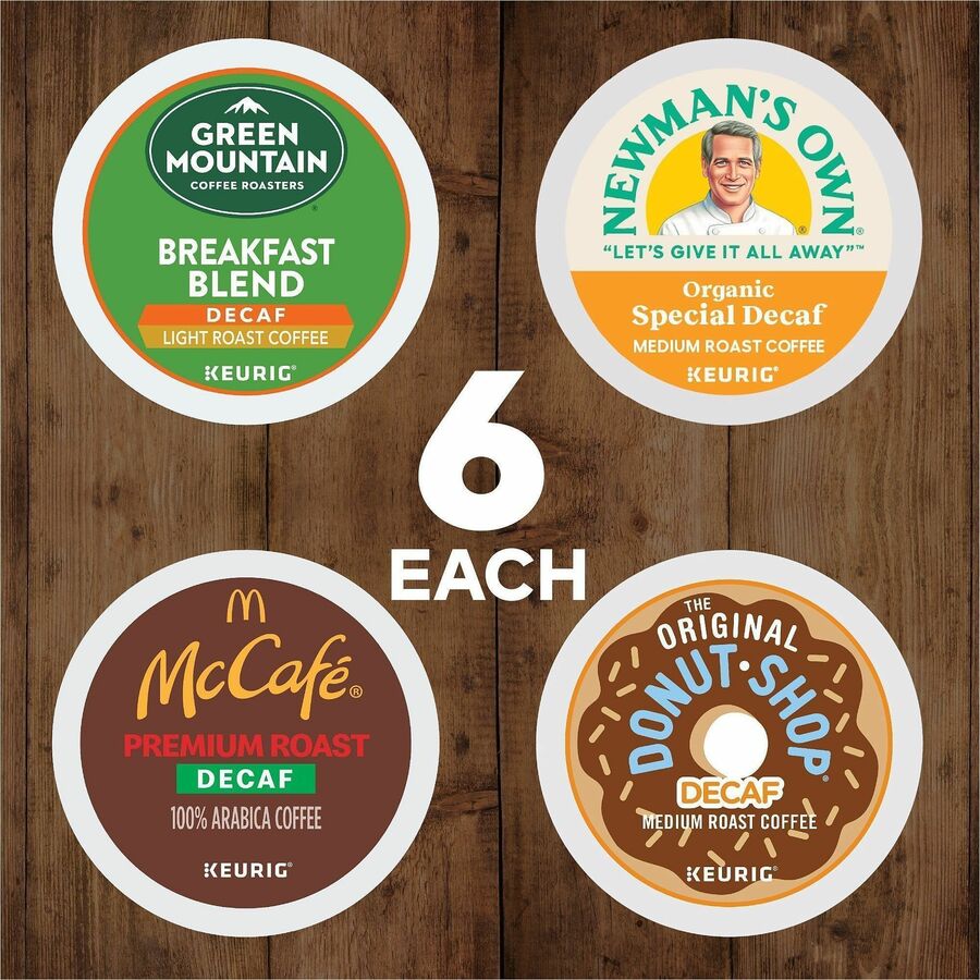 Green Mountain Coffee K-Cup Variety Sampler Decaf Pack - Compatible with Keurig Brewer - Light/Medium - Per Box