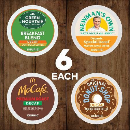 Green Mountain Coffee K-Cup Variety Sampler Decaf Pack - Compatible with Keurig Brewer - Light/Medium - Per Box
