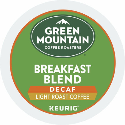 Green Mountain Coffee Roasters® Breakfast Blend Decaf K-Cups - Light/Mild Decaffeinated - 24/Box
