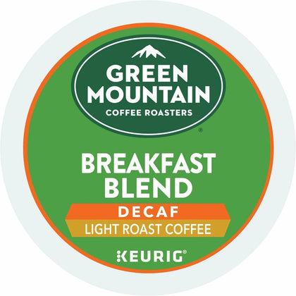 Green Mountain Coffee Roasters® Breakfast Blend Decaf K-Cups - Light Decaffeinated - 24/Box 4/Carton