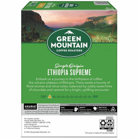 Green Mountain Coffee Roasters K-Cup Pod Ground Ethiopia Supreme 24 Count / Pack Bold for Keurig Brewer Kosher (GMT8488)