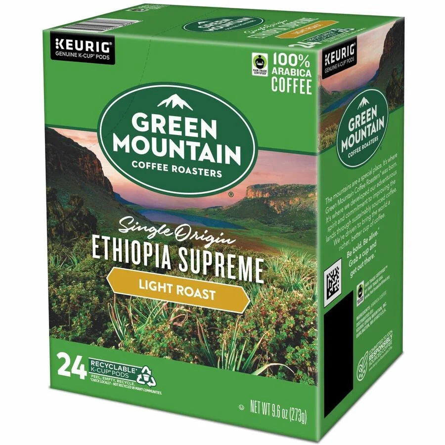 Green Mountain Coffee Roasters K-Cup Pod Ground Ethiopia Supreme 24 Count / Pack Bold for Keurig Brewer Kosher (GMT8488)