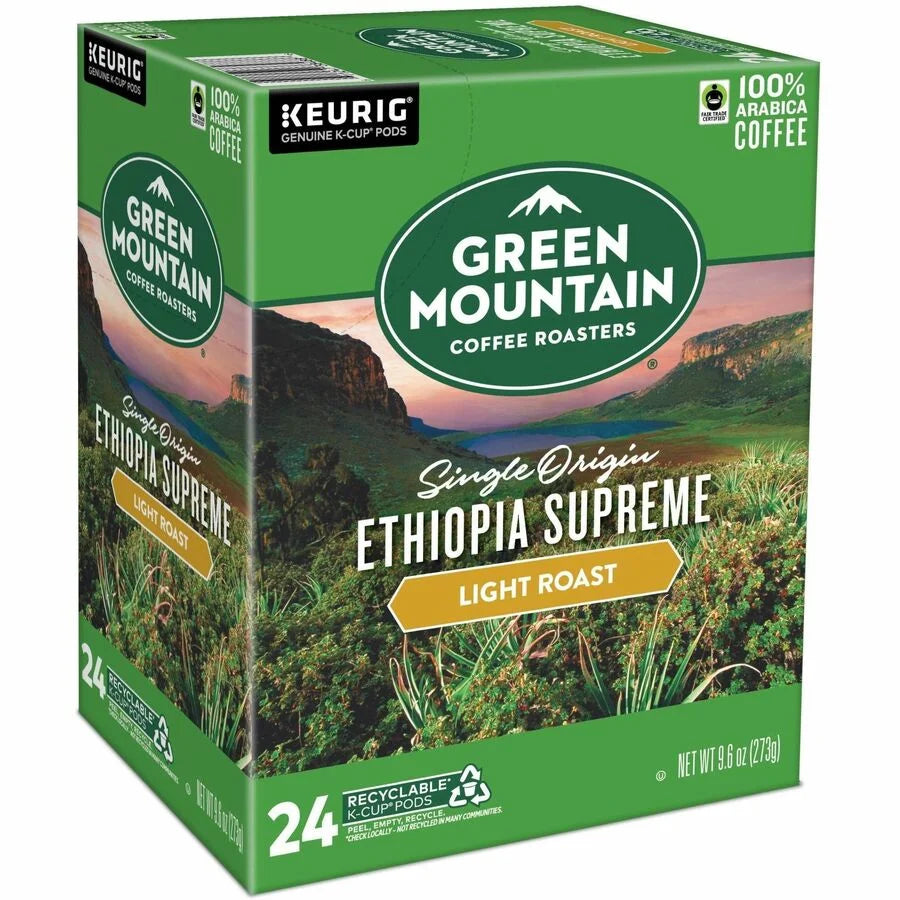Green Mountain Coffee Roasters K-Cup Pod Ground Ethiopia Supreme 24 Count / Pack Bold for Keurig Brewer Kosher (GMT8488)