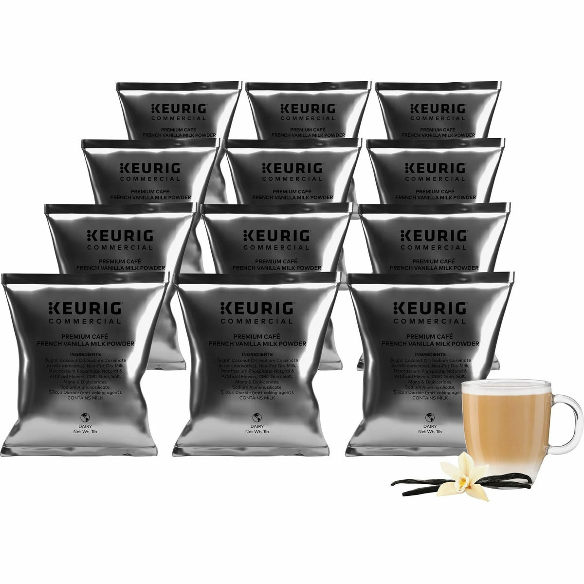Green Mountain Coffee Roasters Premium Cafe French Vanilla Powder 12 / Carton Flavor (GMT9794) - Creamers