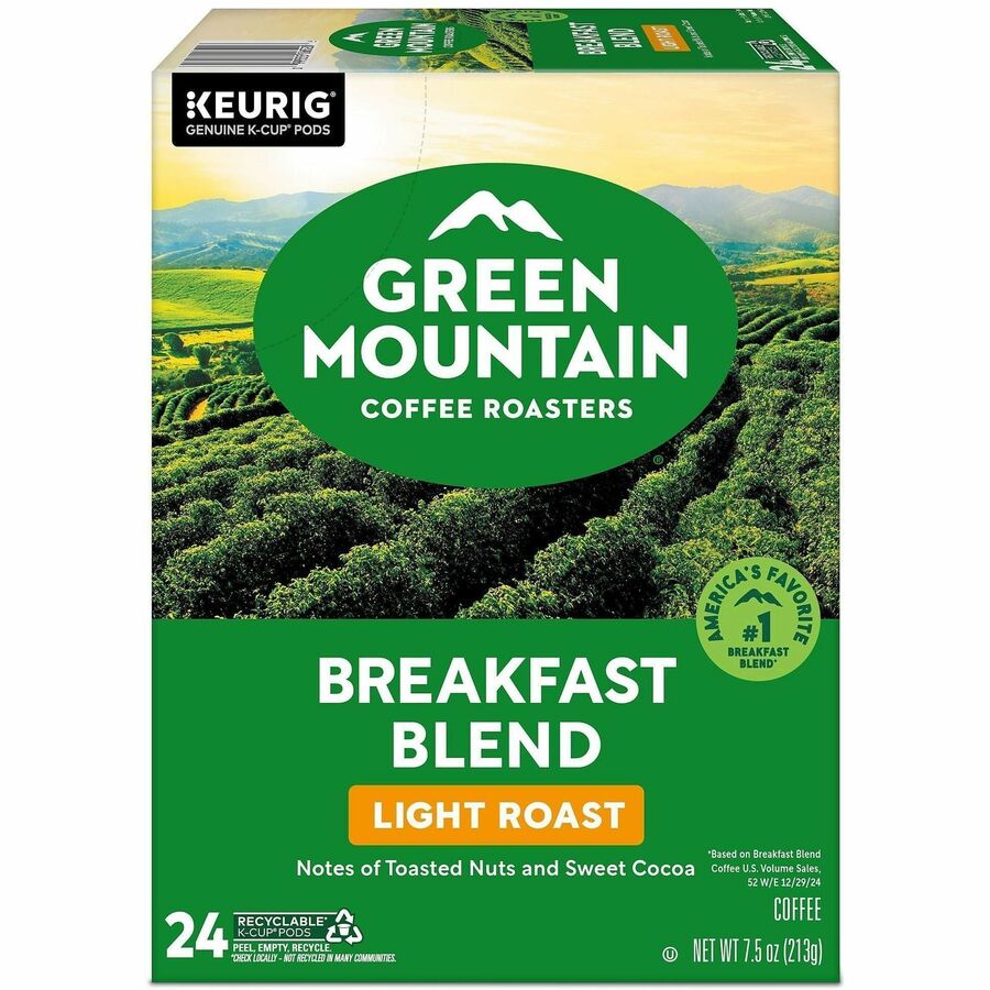 Green Mountain Coffee Roasters® K-Cup Breakfast Blend - Compatible with Keurig Brewer - Regular - Light