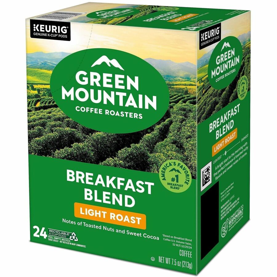 Green Mountain Coffee Roasters® K-Cup Breakfast Blend - Compatible with Keurig Brewer - Regular - Light