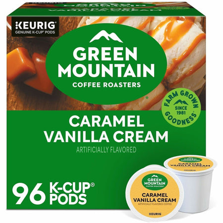 Green Mountain Coffee Roasters® K-Cup Caramel Vanilla Cream - Compatible with Keurig Brewer - Regular - Light
