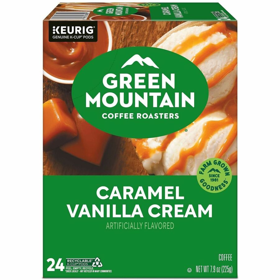 Green Mountain Coffee Roasters® K-Cup Caramel Vanilla Cream - Compatible with Keurig Brewer - Regular - Light