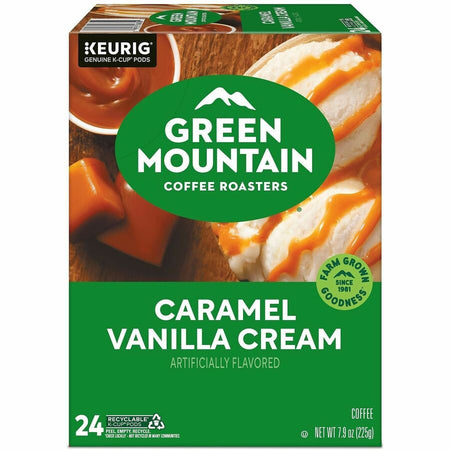 Green Mountain Coffee Roasters® K-Cup Caramel Vanilla Cream - Compatible with Keurig Brewer - Regular - Light