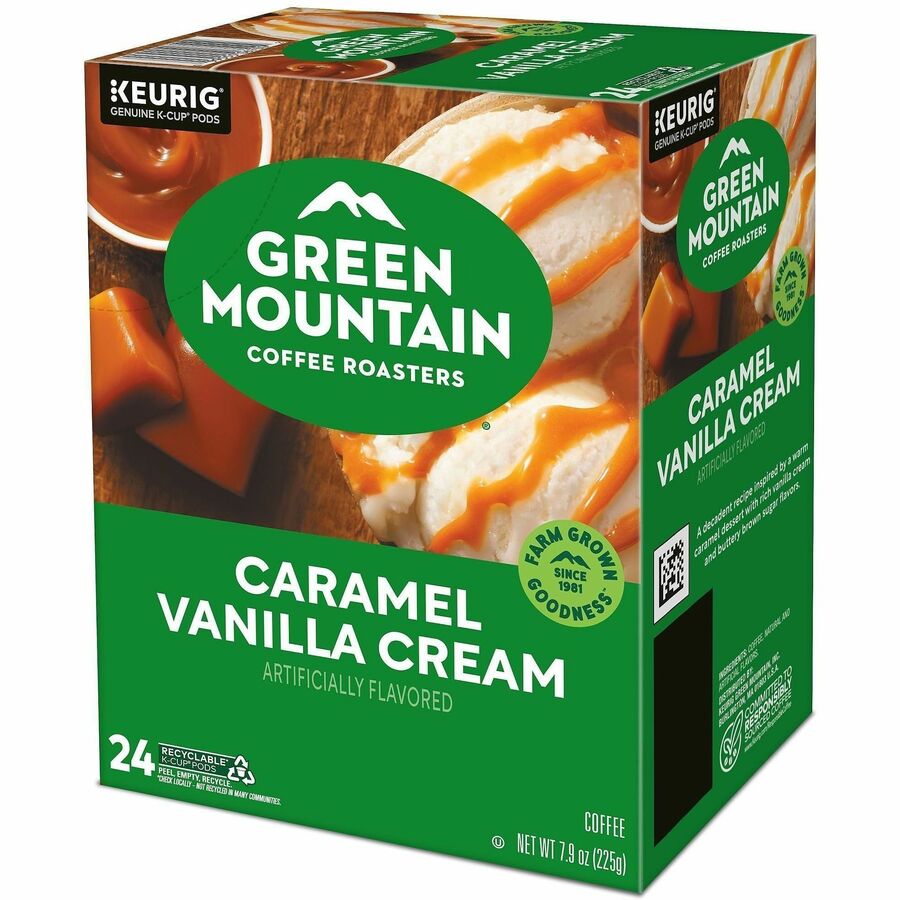 Green Mountain Coffee Roasters® K-Cup Caramel Vanilla Cream - Compatible with Keurig Brewer - Regular - Light