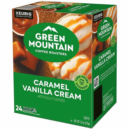 Green Mountain Coffee Roasters® K-Cup Caramel Vanilla Cream - Compatible with Keurig Brewer - Regular - Light