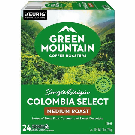Green Mountain Coffee Roasters® K-Cup Colombia Select - Compatible with Keurig Brewer - Regular - Medium