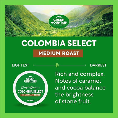 Green Mountain Coffee Roasters® K-Cup Colombia Select - Compatible with Keurig Brewer - Regular - Medium