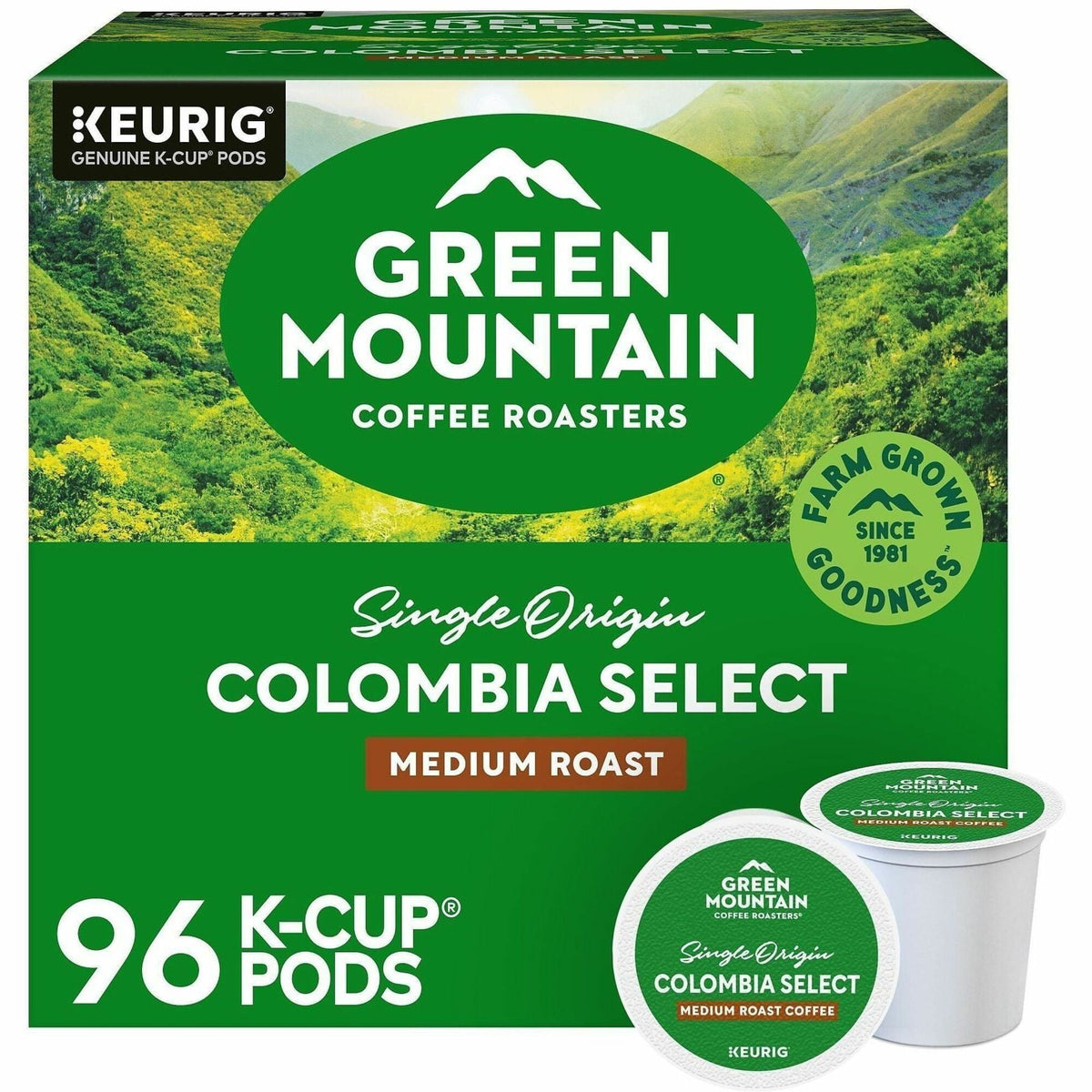 Green Mountain Coffee Roasters® K-Cup Colombia Select - Compatible with Keurig Brewer - Regular - Medium