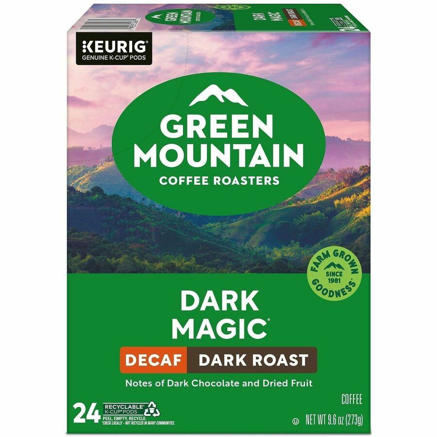 Green Mountain Coffee Roasters® K-Cup Dark Magic Decaf - Compatible with Keurig Brewer - Full/Extra Dark/Extra Bold