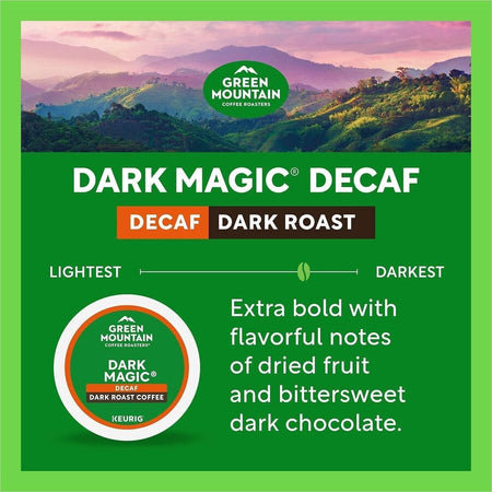 Green Mountain Coffee Roasters® K-Cup Dark Magic Decaf - Compatible with Keurig Brewer - Full/Extra Dark/Extra Bold