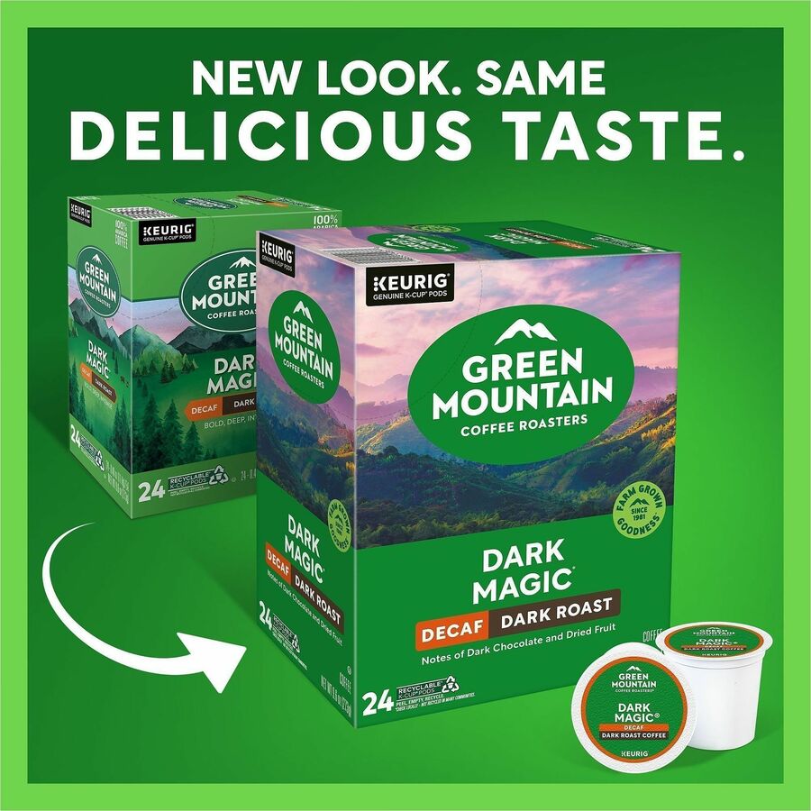 Green Mountain Coffee Roasters® K-Cup Dark Magic Decaf - Compatible with Keurig Brewer - Full/Extra Dark/Extra Bold